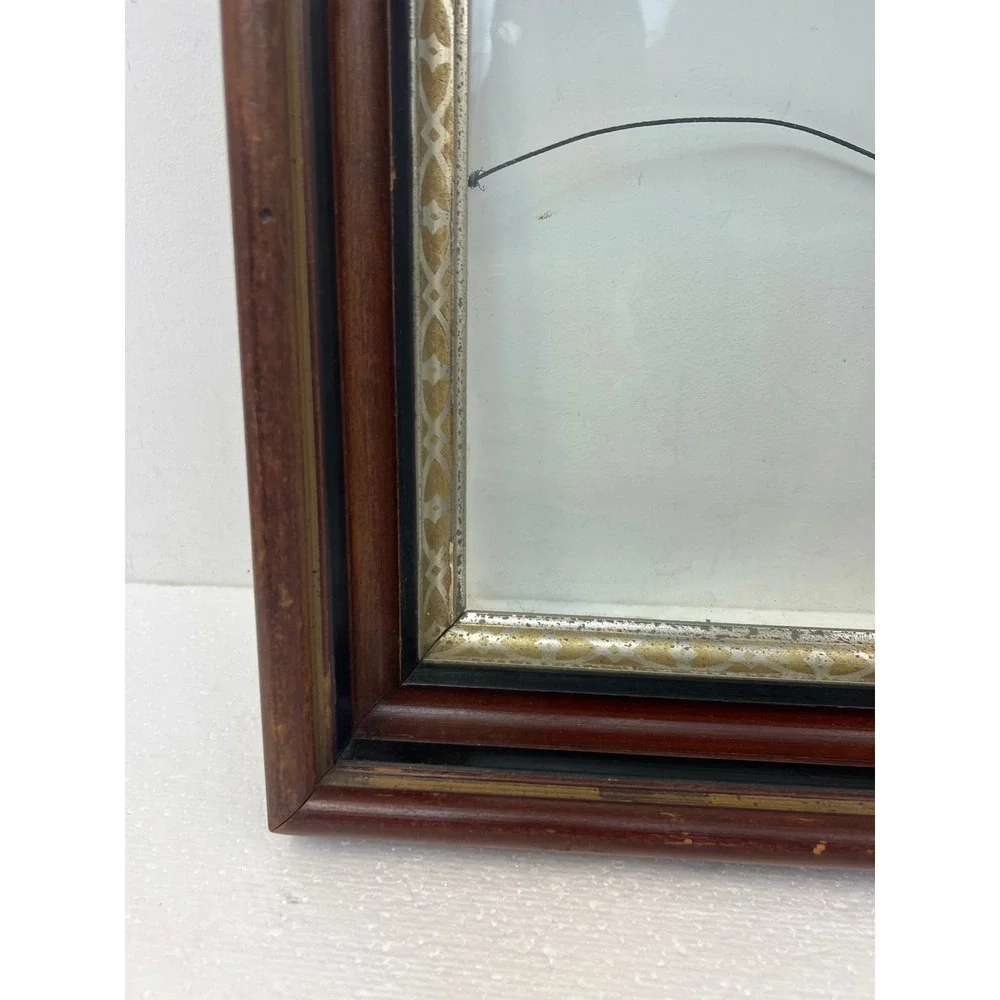 Victorian Shadowbox Deep Carved Wood Picture Frame Gold Trim Fits 8x10 vintage